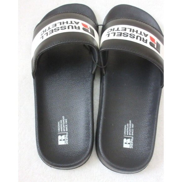 Russell Athletic Men's Since 1902 Logo Slide Sandal Black White Classic NWT - Picture 4 of 4
